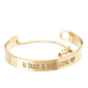 Be Brave & Keep Going Engraved Bangle